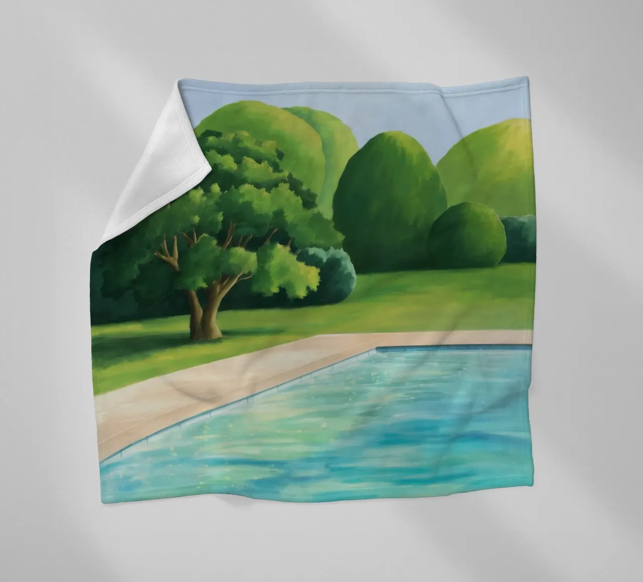 Emerald Poolside Serenity fleece blanket by Opal Strokes