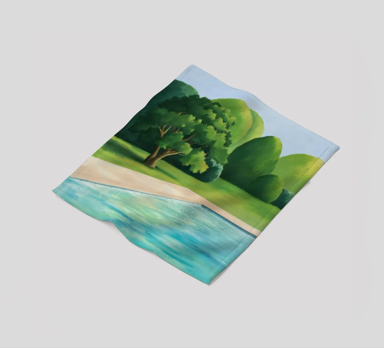 Emerald Poolside Serenity fleece blanket by Opal Strokes