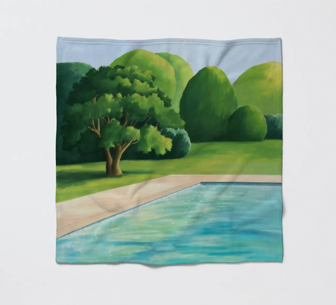 Emerald Poolside Serenity fleece blanket by Opal Strokes