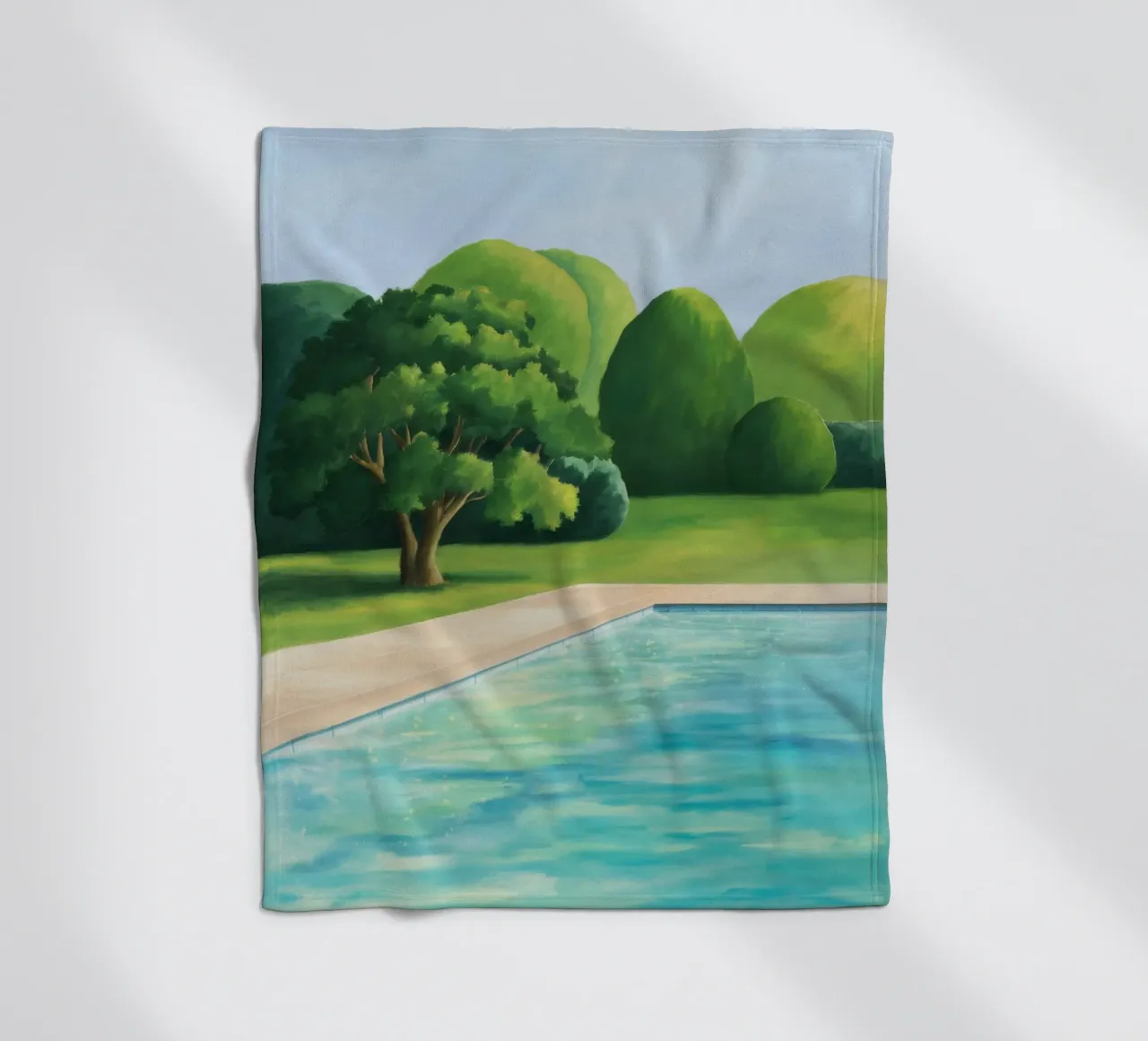 Emerald Poolside Serenity fleece blanket by Opal Strokes