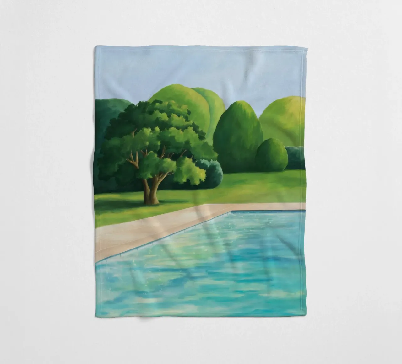 Emerald Poolside Serenity fleece blanket by Opal Strokes