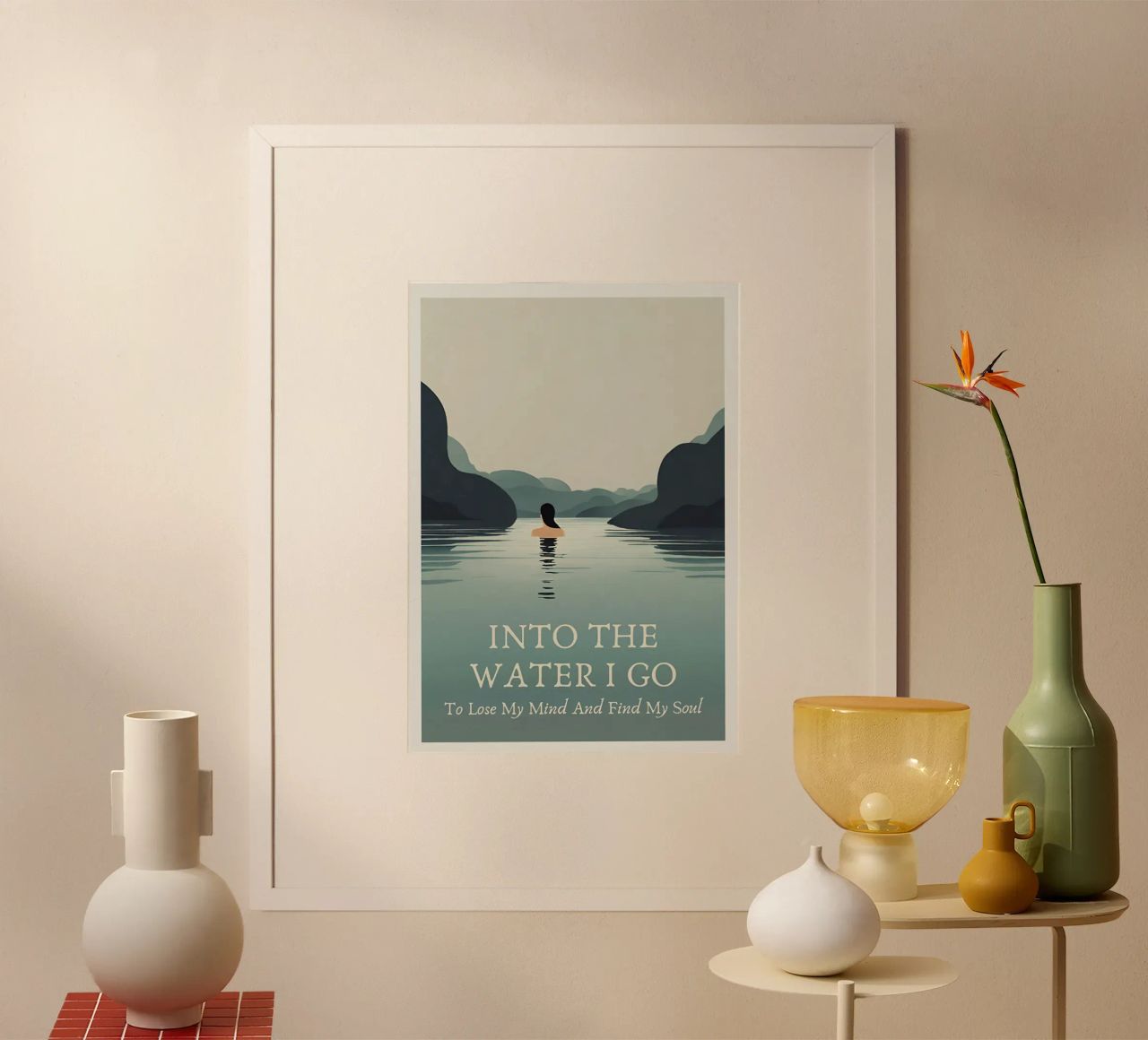 Ins Wasser gehe ich, um meinen Verstand zu verlieren meine Seele zu finden Poster von Christopher shop