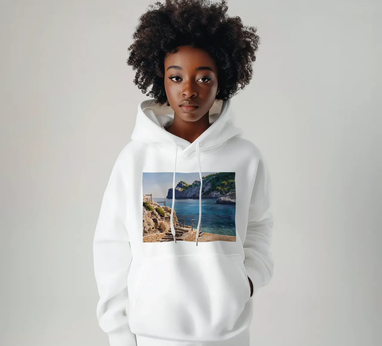 Santuario Azure Cove felpa con cappuccio da Opal Strokes