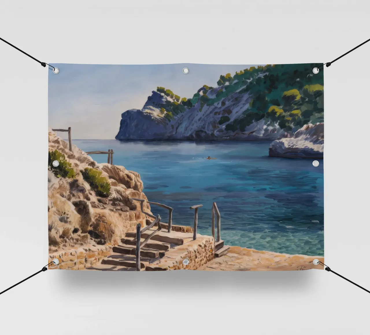 Santuario Azure Cove telo in pvc da Opal Strokes