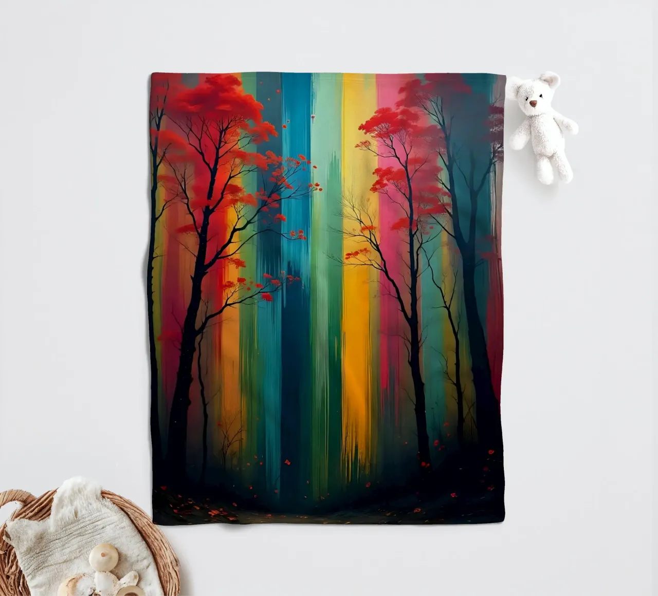 Albero_di_pittura_5 coperta in pile da Farb- und Blütenzauber by LK