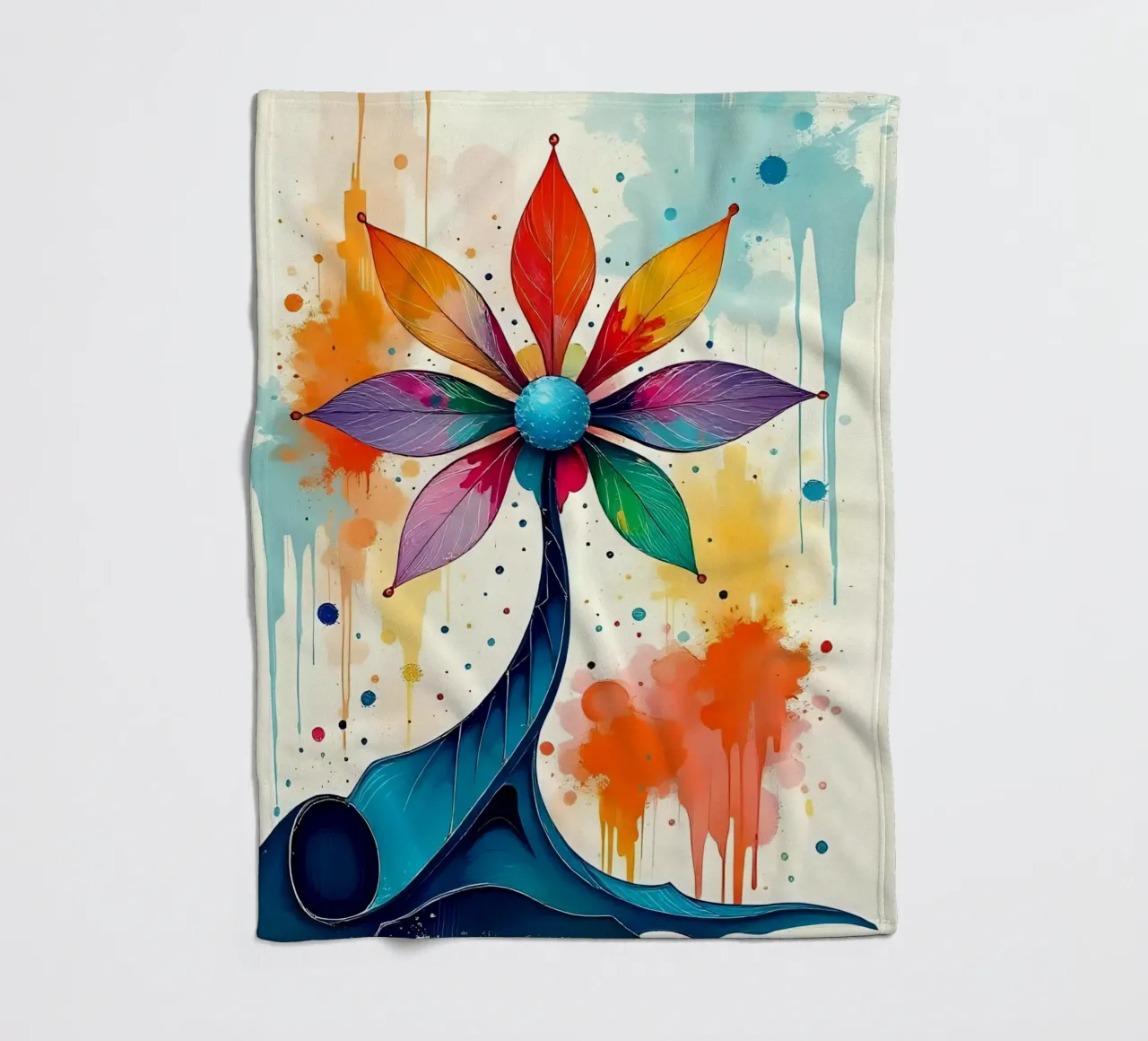 Pittura_fiori_1 coperta in pile da Farb- und Blütenzauber by LK