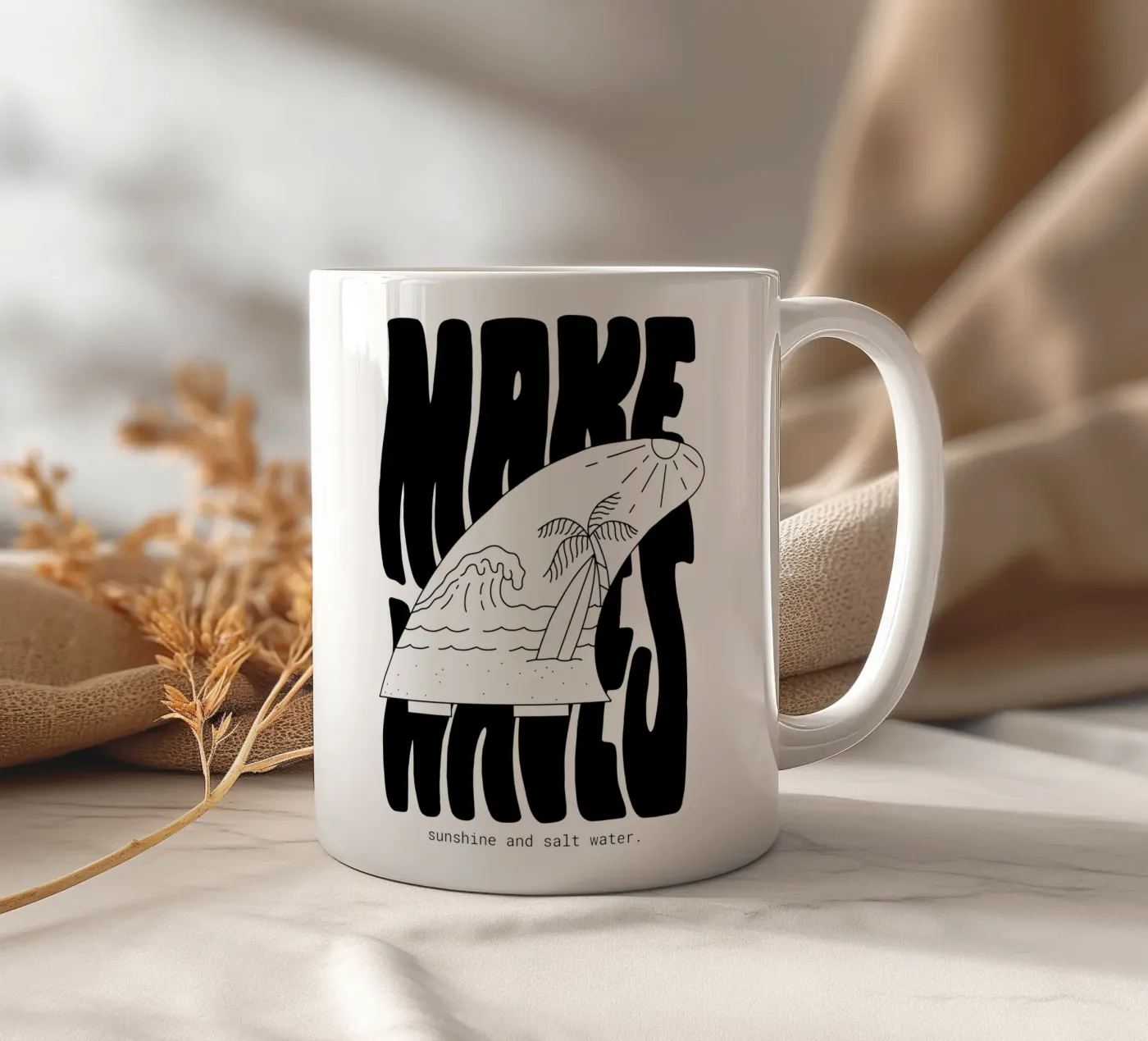 Make Waves mug en céramique de byh.illustration