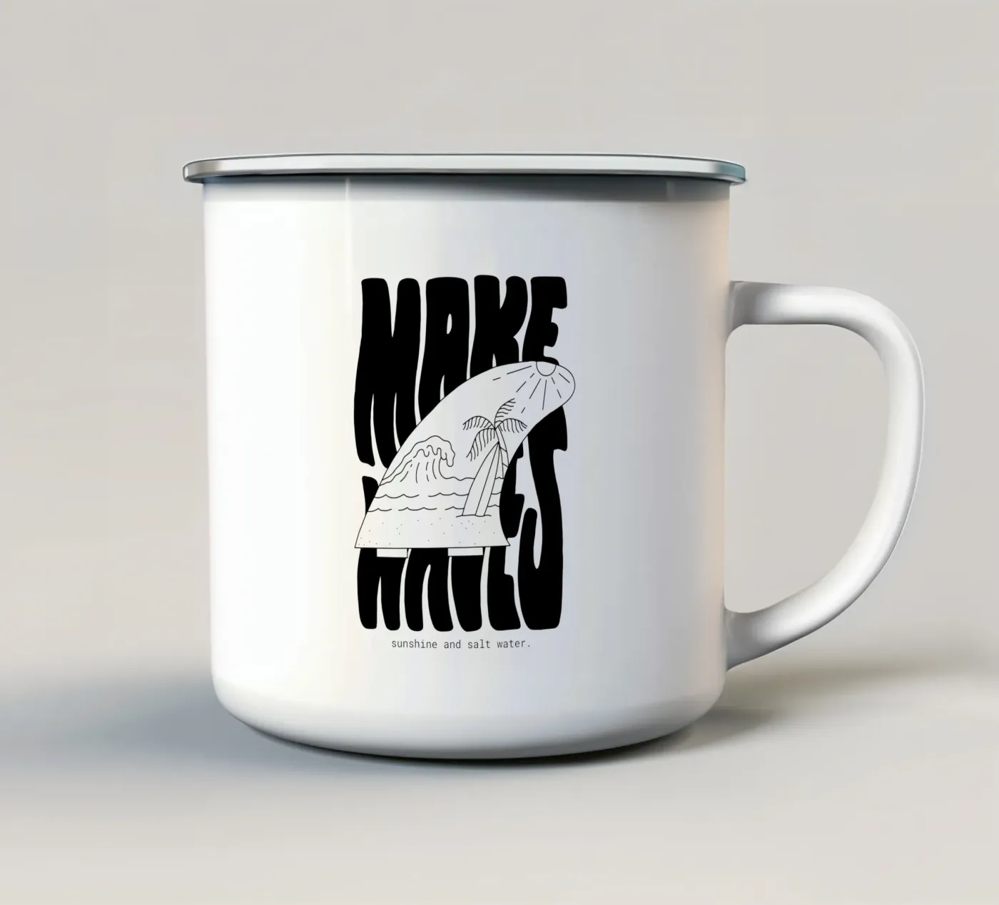 Make Waves enamel mug by byh.illustration