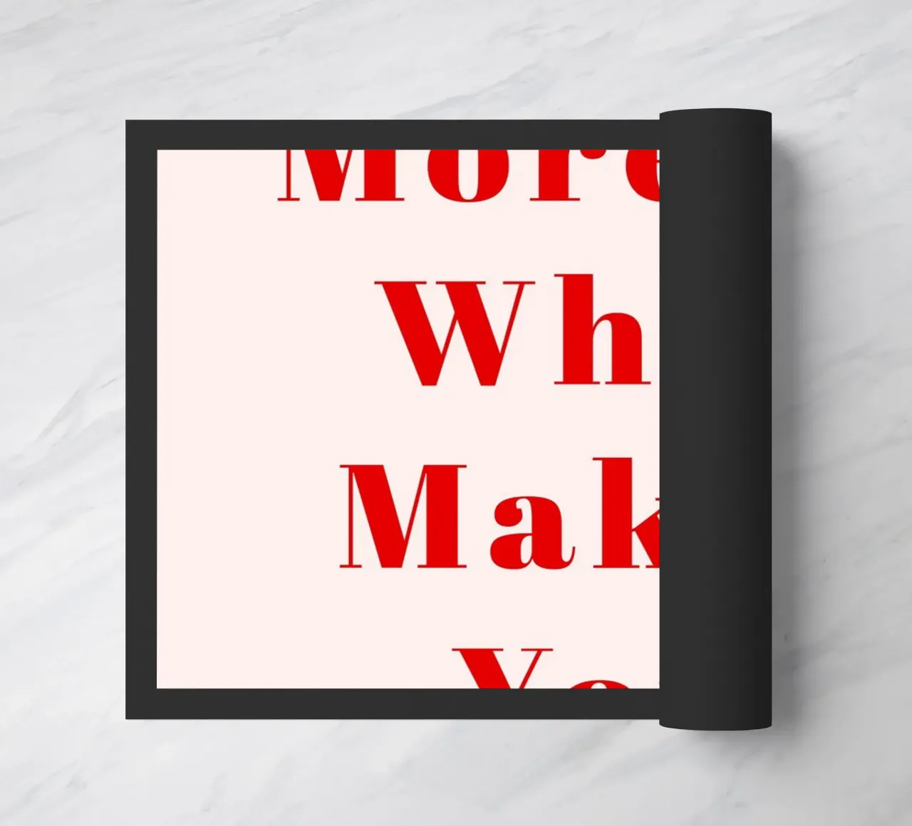 Minimalist Red Typography Print – Do More of What Makes You doormat by pdigitalprints