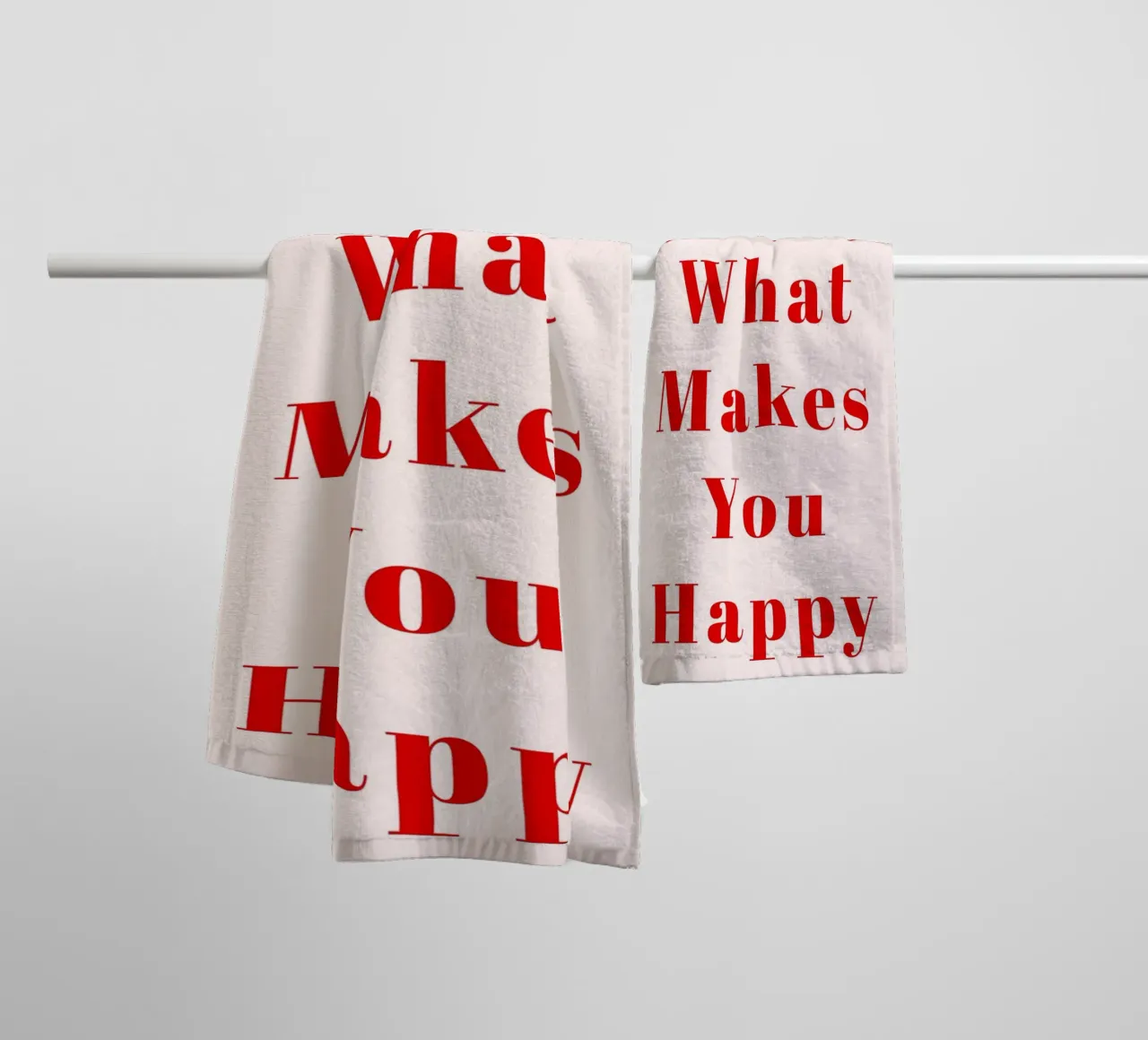 Stampa tipografica rossa minimalista - Fai di più di ciò che ti rende asciugamano da bagno da pdigitalprints