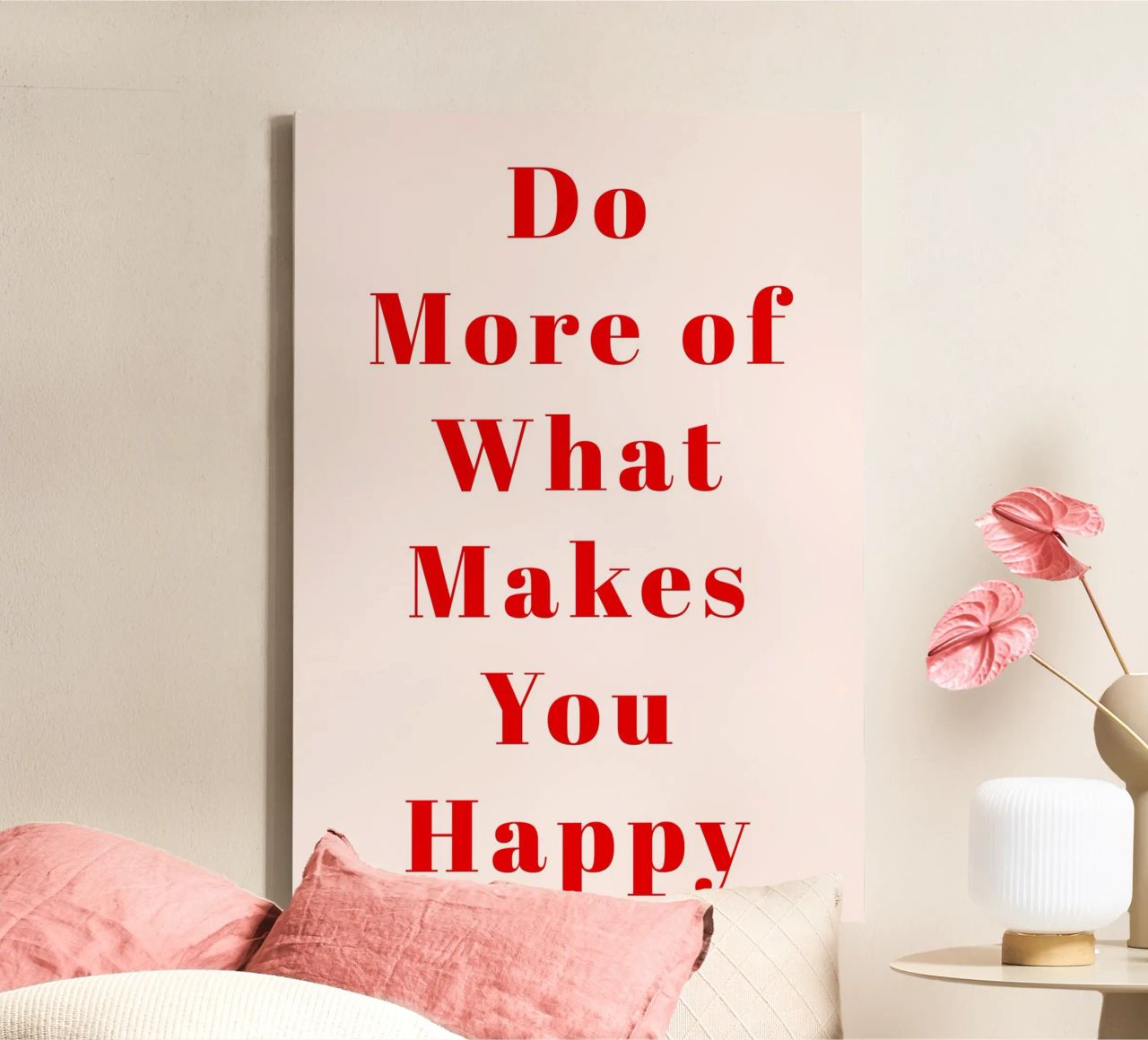 Minimalist Red Typography Print – Do More of What Makes You canvas by pdigitalprints