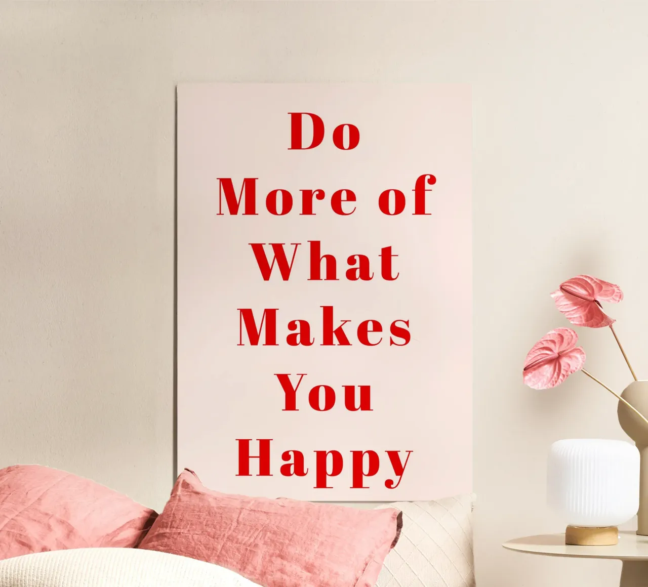Minimalist Red Typography Print – Do More of What Makes You hahnemühle by pdigitalprints