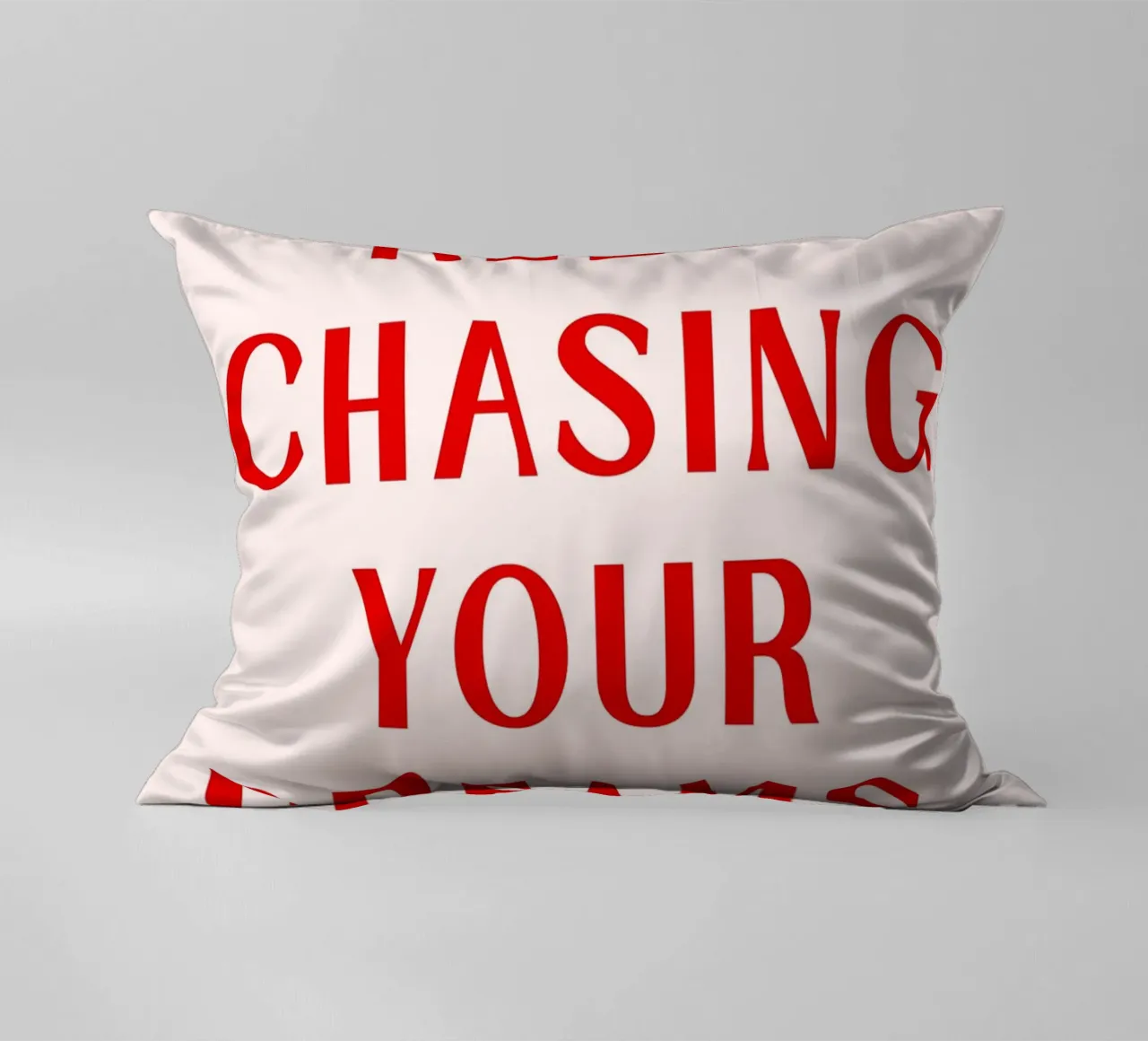 Motivational Red Quote Print – Keep Chasing Your Dreams decorative cushion by pdigitalprints