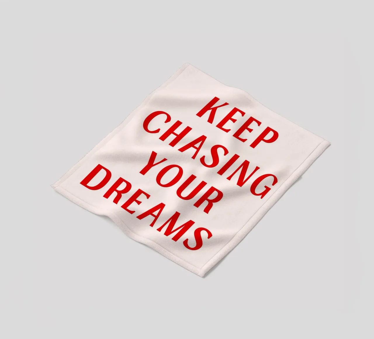 Motivational Red Quote Print – Keep Chasing Your Dreams fleece blanket by pdigitalprints