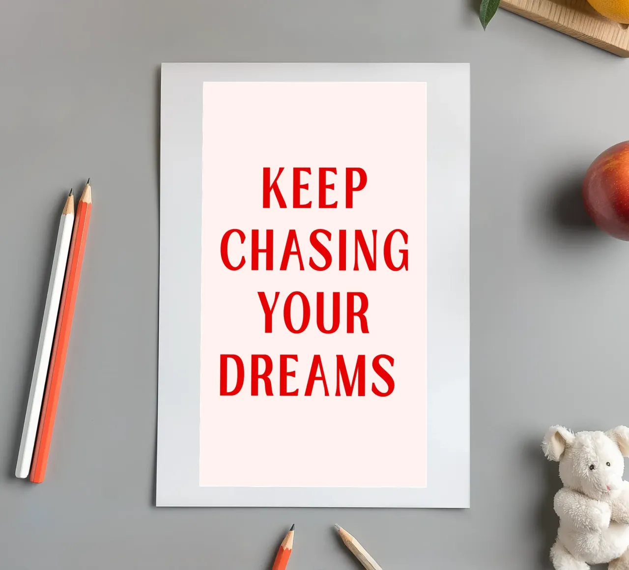 Motivational Red Quote Print – Keep Chasing Your Dreams sticker sheet by pdigitalprints