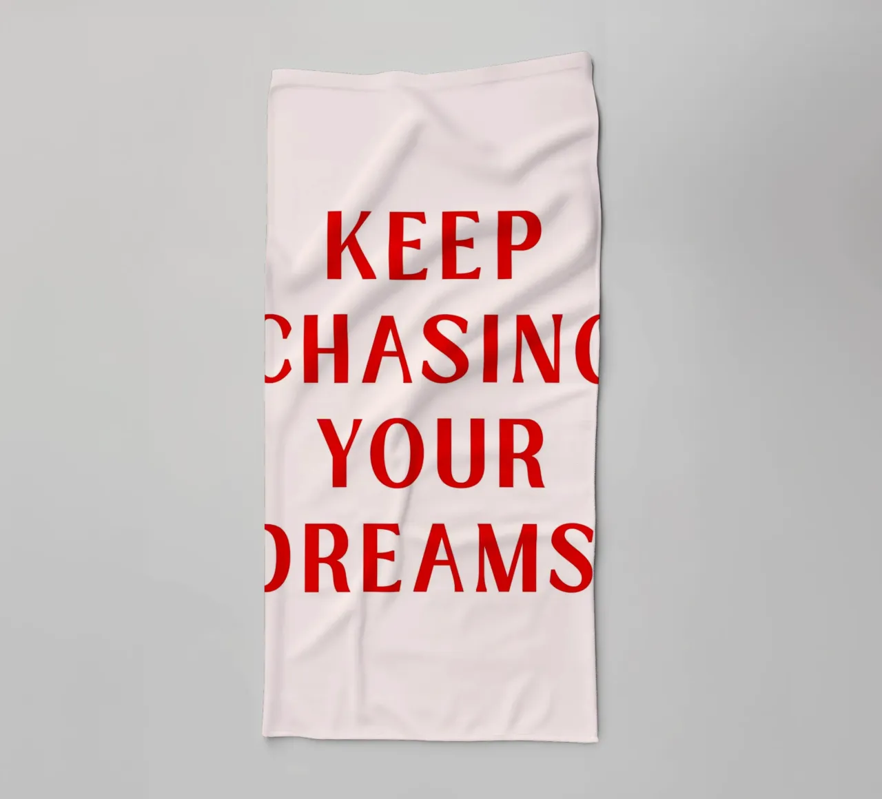 Motivational Red Quote Print – Keep Chasing Your Dreams towel by pdigitalprints