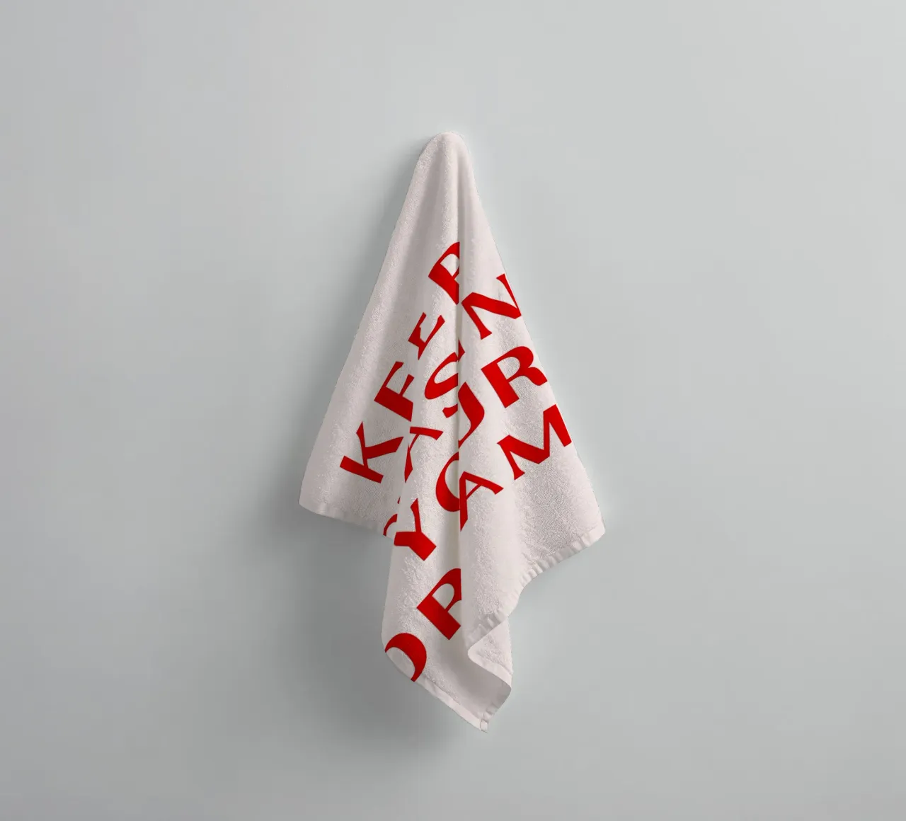 Motivational Red Quote Print – Keep Chasing Your Dreams towel by pdigitalprints