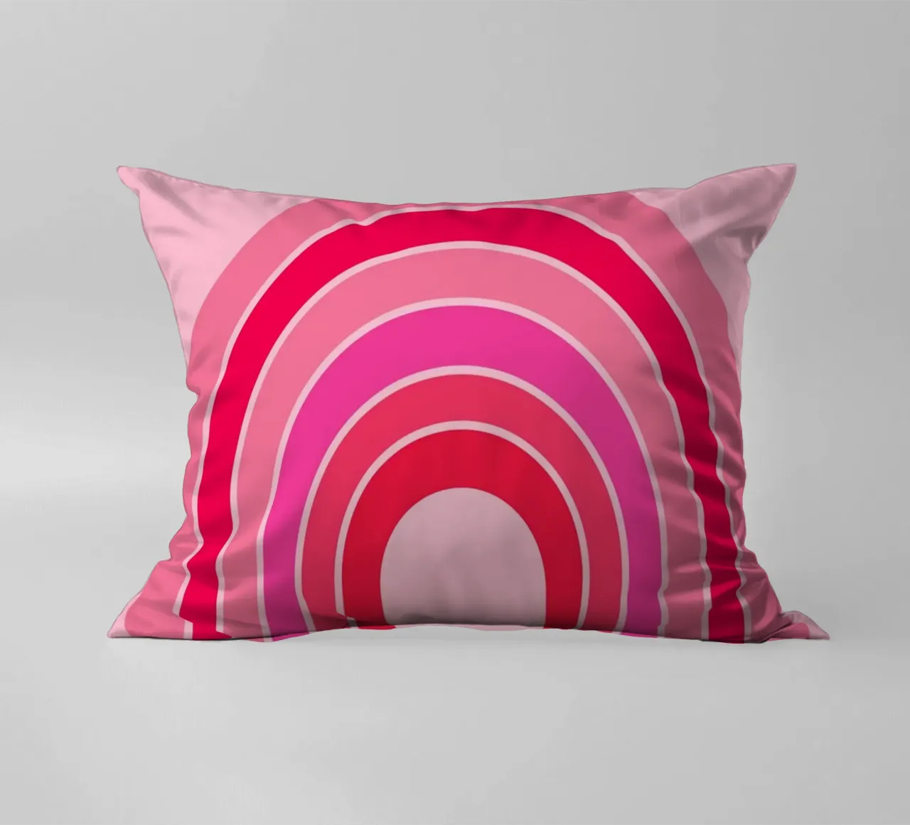 Good Vibes Rosa Grafica arcobaleno retrò con testo scritto a mano cuscino da pdigitalprints