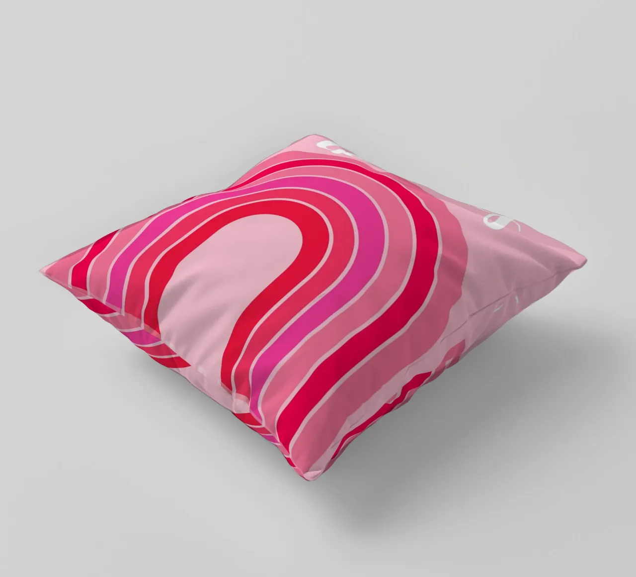 Good Vibes Rosa Grafica arcobaleno retrò con testo scritto a mano cuscino da pdigitalprints