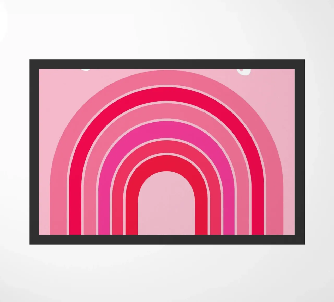 Good Vibes Rosa Grafica arcobaleno retrò con testo scritto a mano zerbino da pdigitalprints