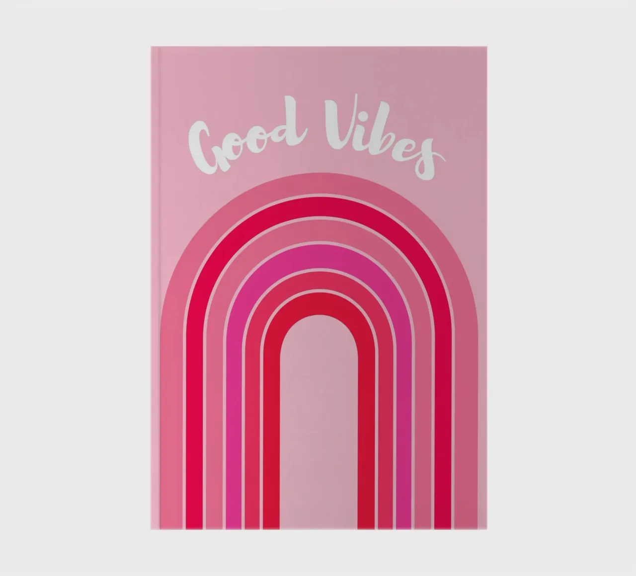 Good Vibes Rosa Grafica arcobaleno retrò con testo scritto a mano diario da pdigitalprints