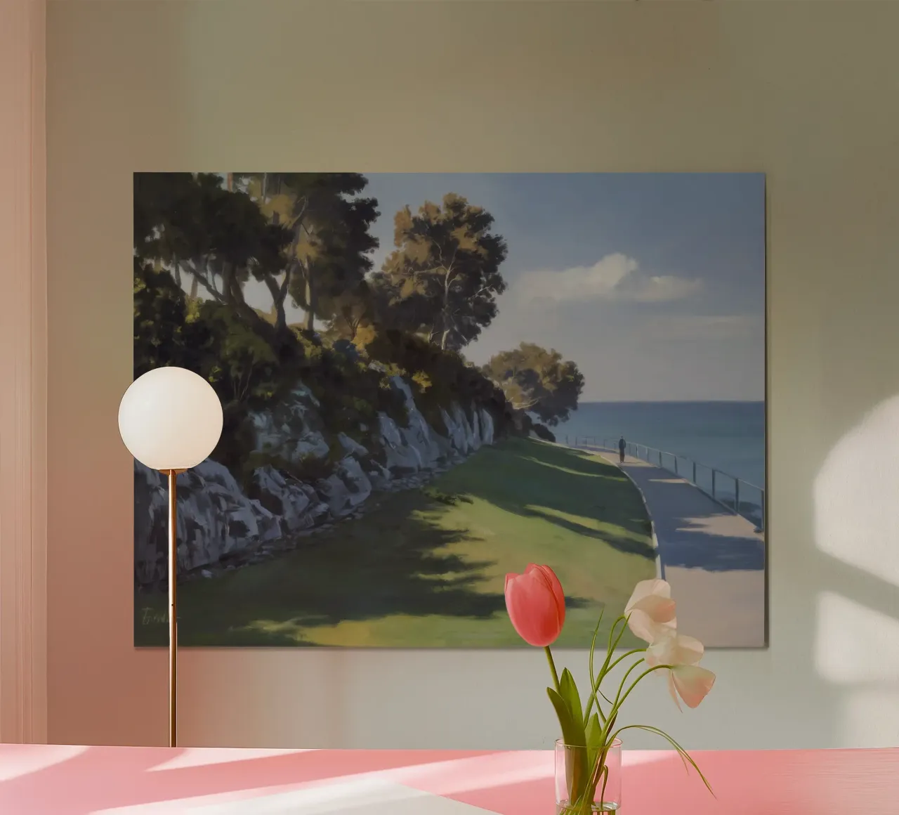 Costa Calma Verdeggiante poster con telaio in legno da Opal Strokes