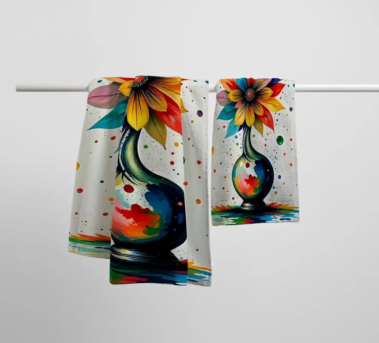 Pittura_fiori_2 asciugamano da bagno da Farb- und Blütenzauber by LK