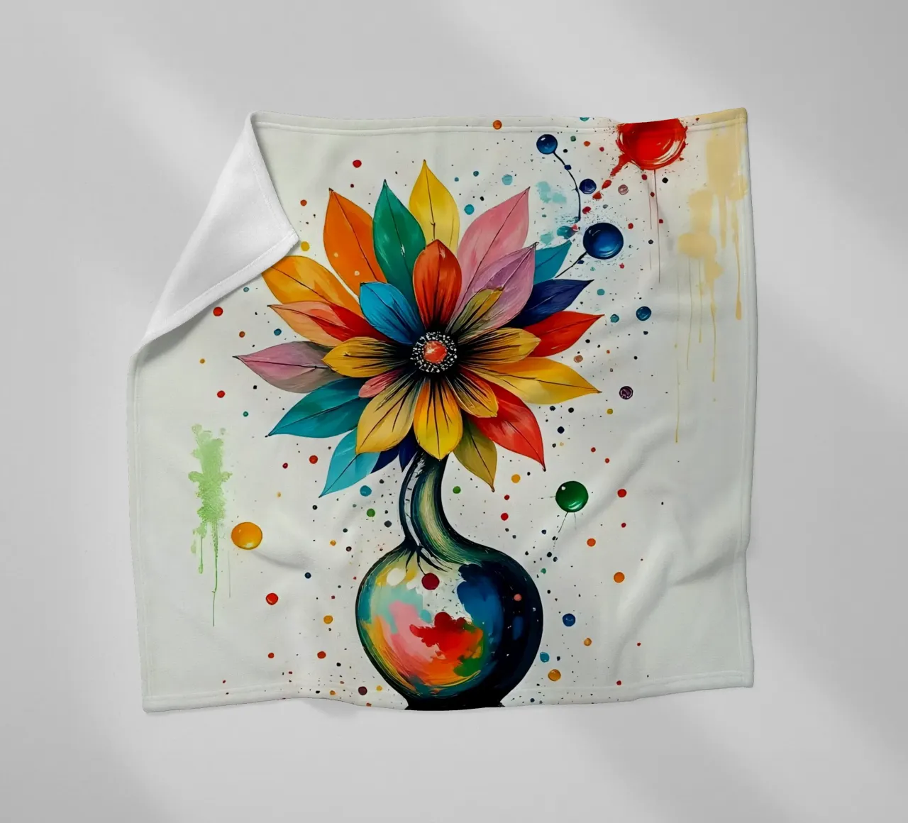 Pittura_fiori_2 coperta in pile da Farb- und Blütenzauber by LK