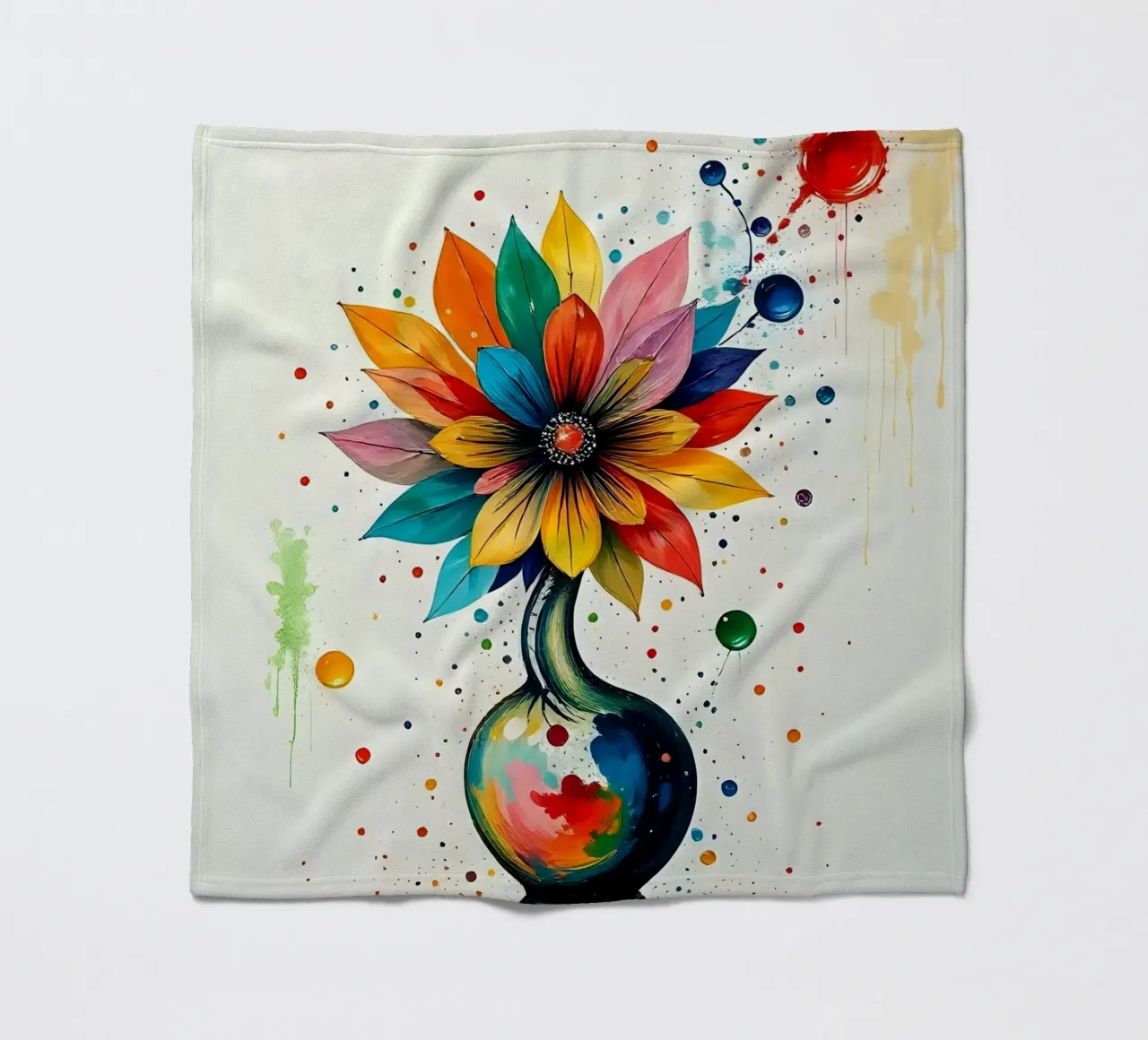 Pittura_fiori_2 coperta in pile da Farb- und Blütenzauber by LK