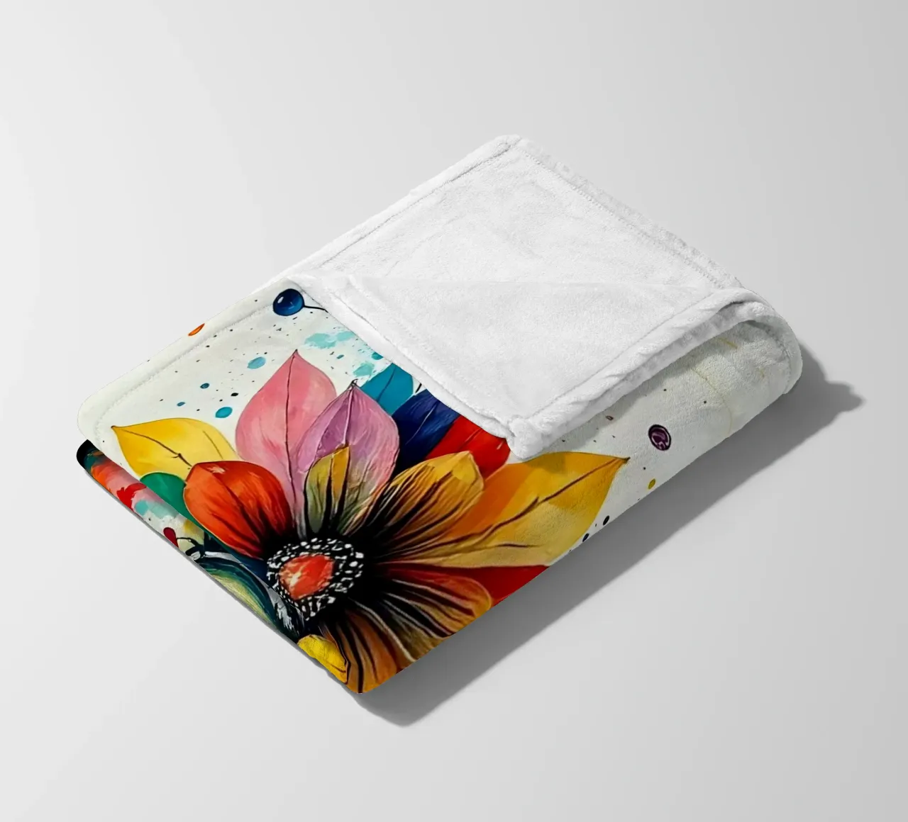 Pittura_fiori_2 coperta in pile da Farb- und Blütenzauber by LK