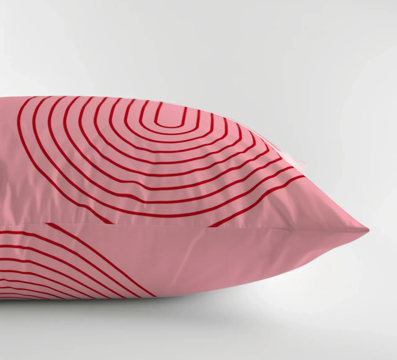 Geometric Bauhaus Style Abstract Design in Pink and Red decorative cushion by pdigitalprints