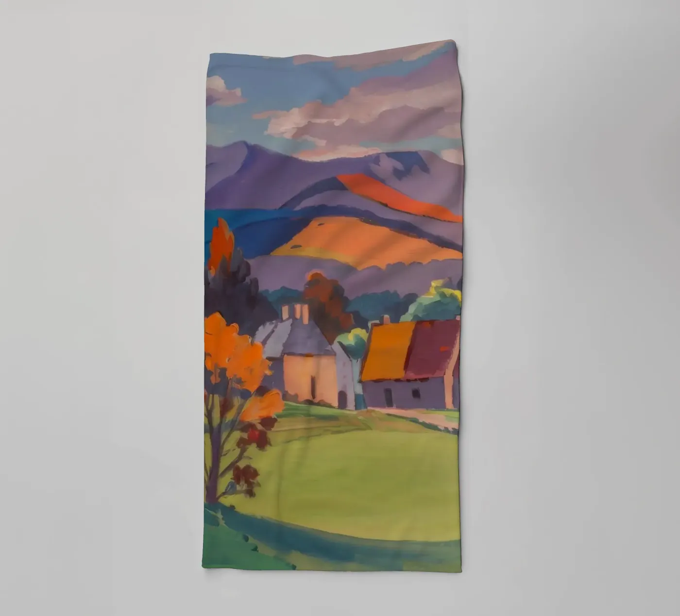 Herfstdorp Ember badhanddoek van Celestial Harmony