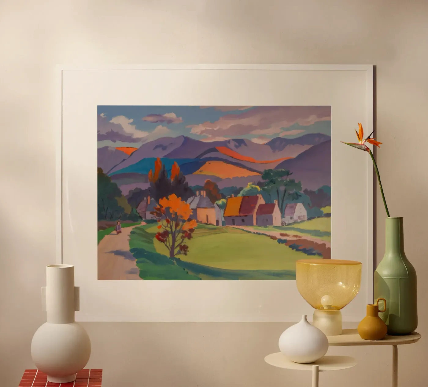 Herfstdorp Ember poster van Celestial Harmony