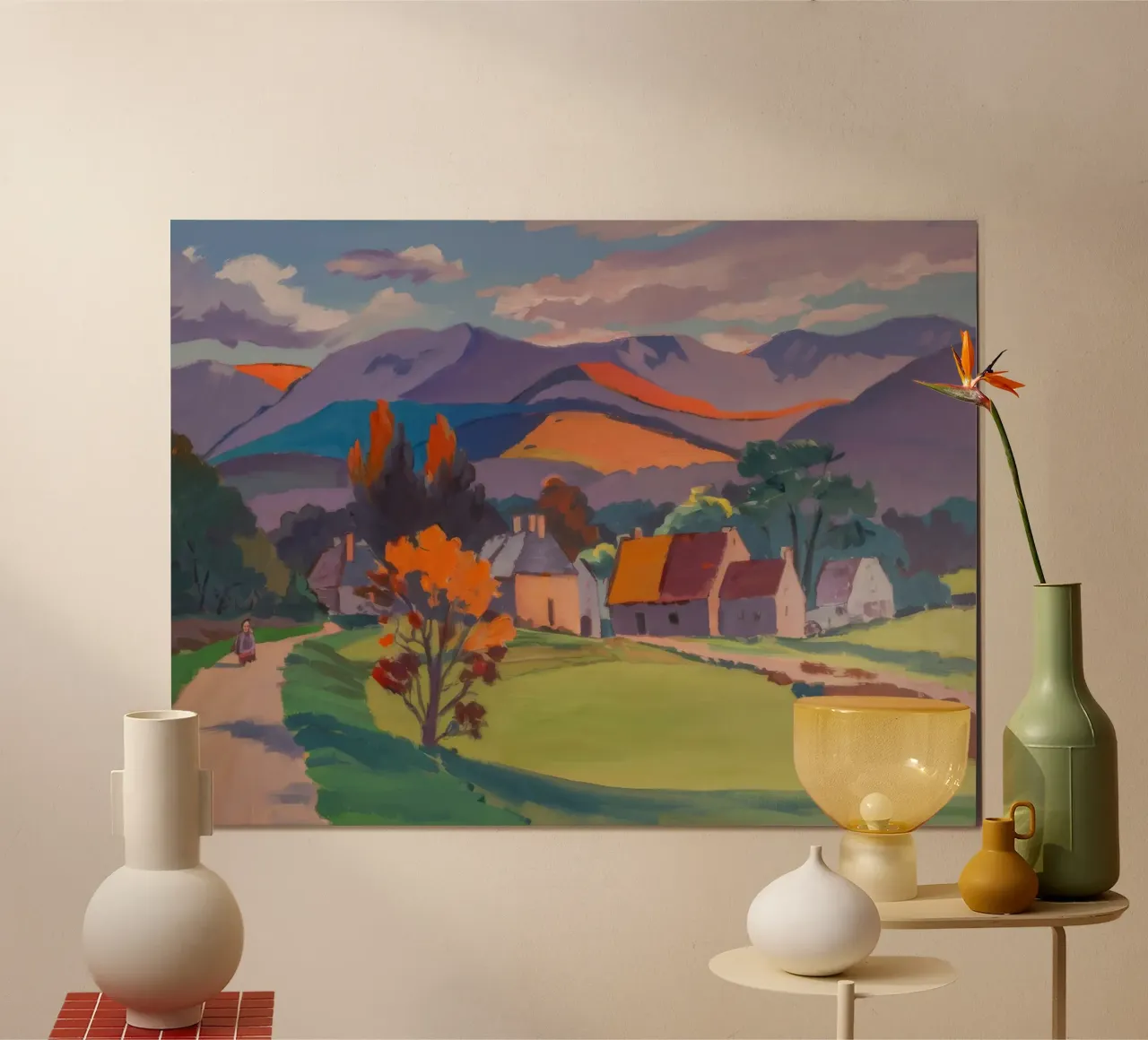 Village d'automne Ember poster de Celestial Harmony