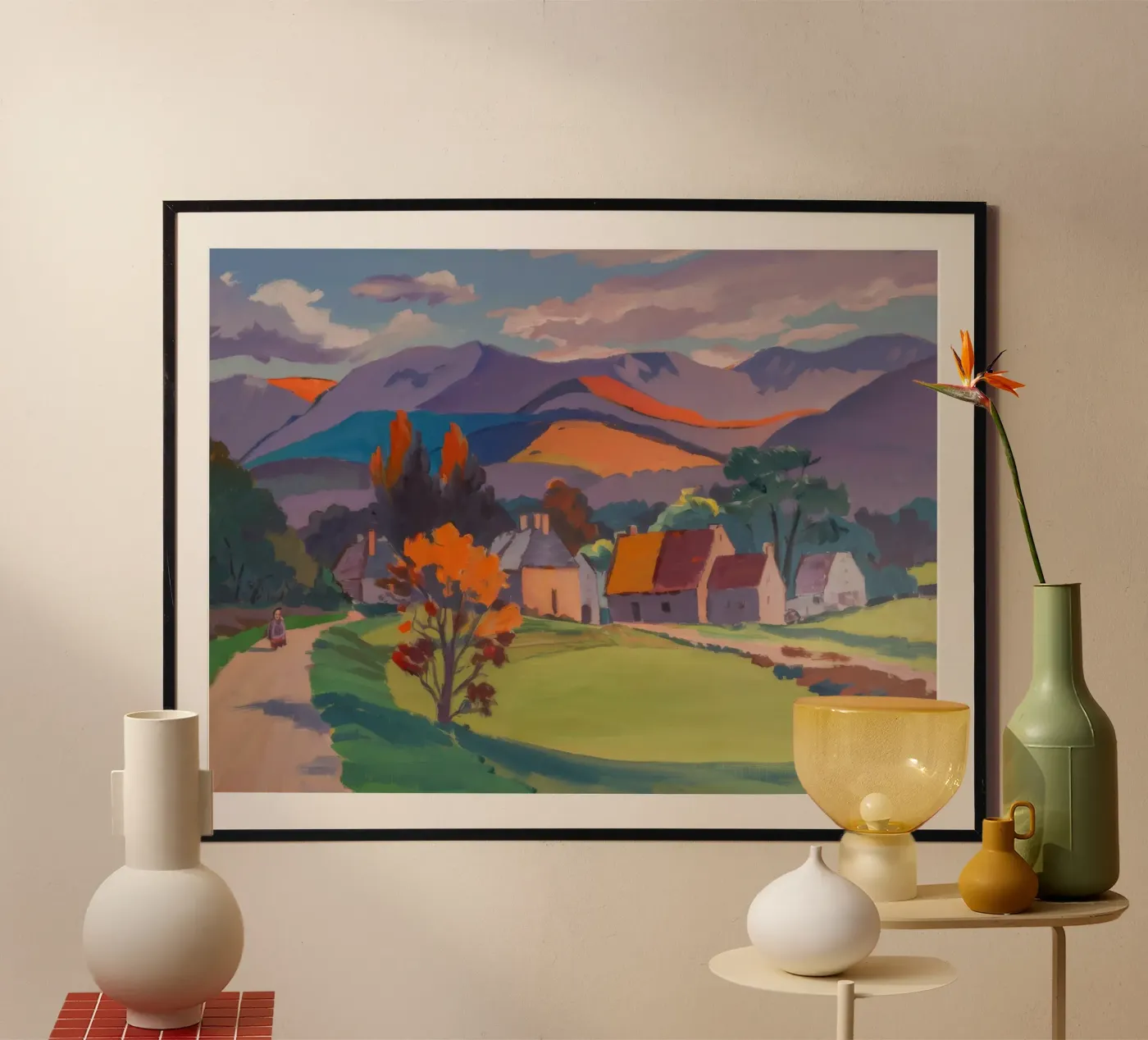 Herfstdorp Ember poster van Celestial Harmony