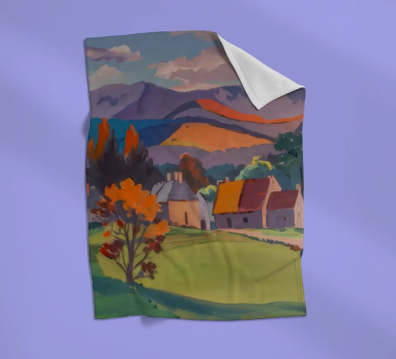 Herfstdorp Ember fleecedeken van Celestial Harmony