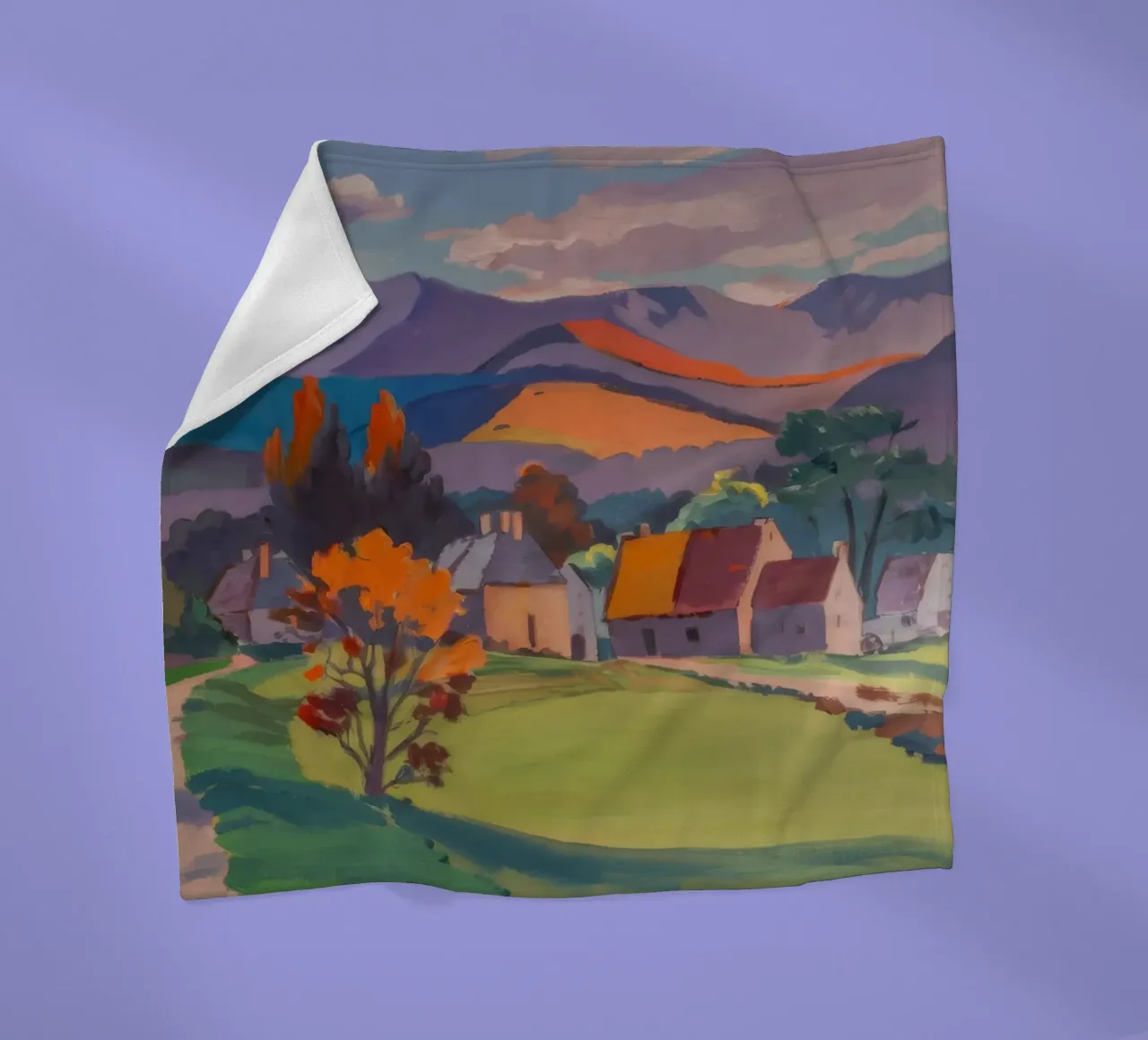 Herfstdorp Ember fleecedeken van Celestial Harmony