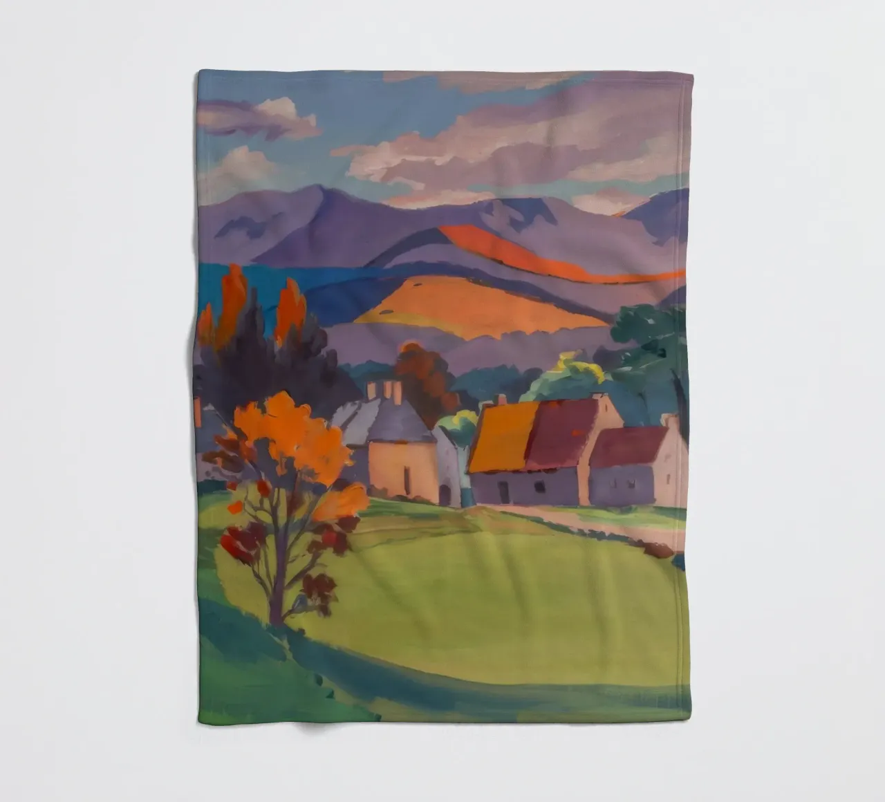 Herfstdorp Ember fleecedeken van Celestial Harmony