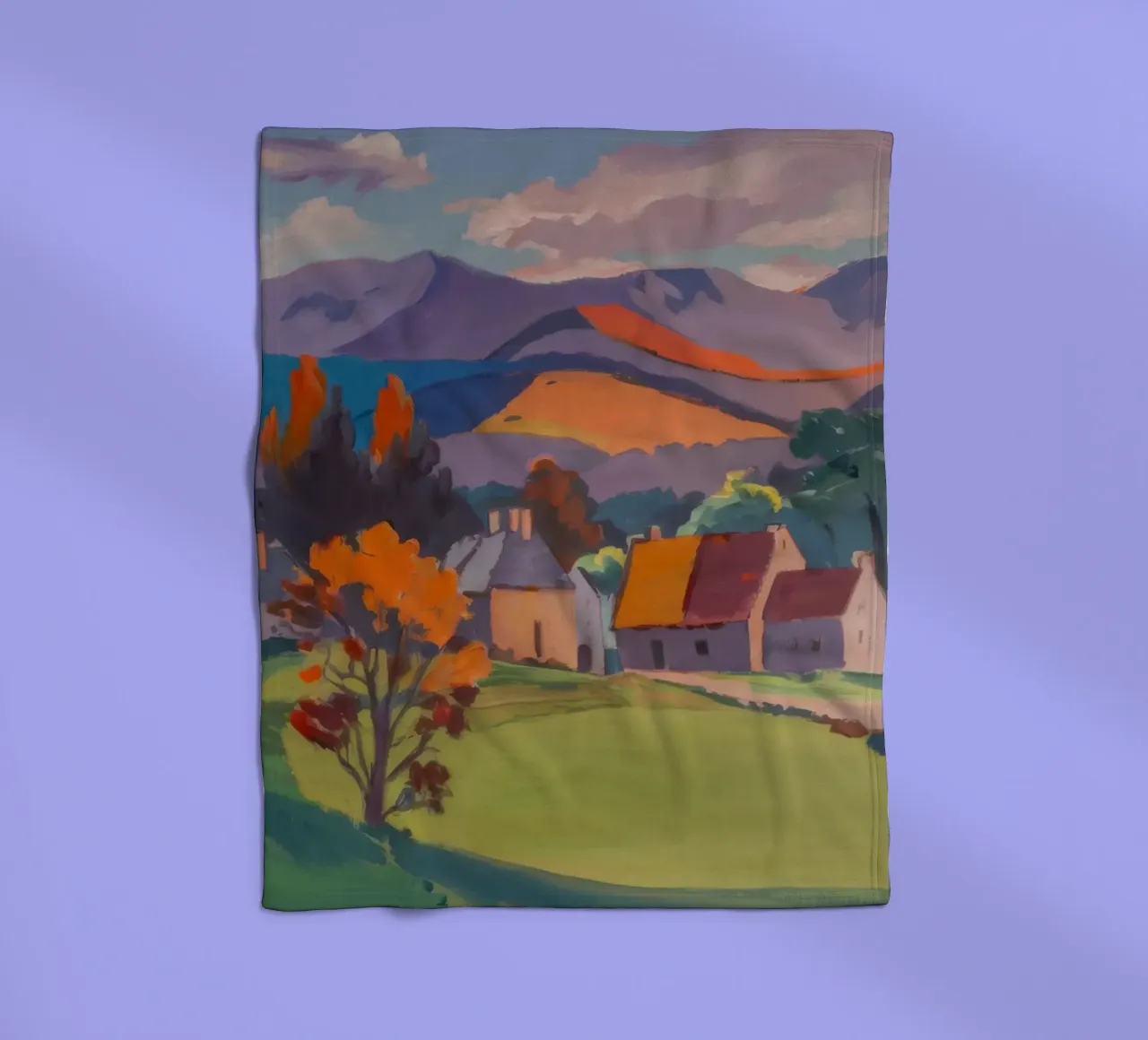 Herfstdorp Ember fleecedeken van Celestial Harmony