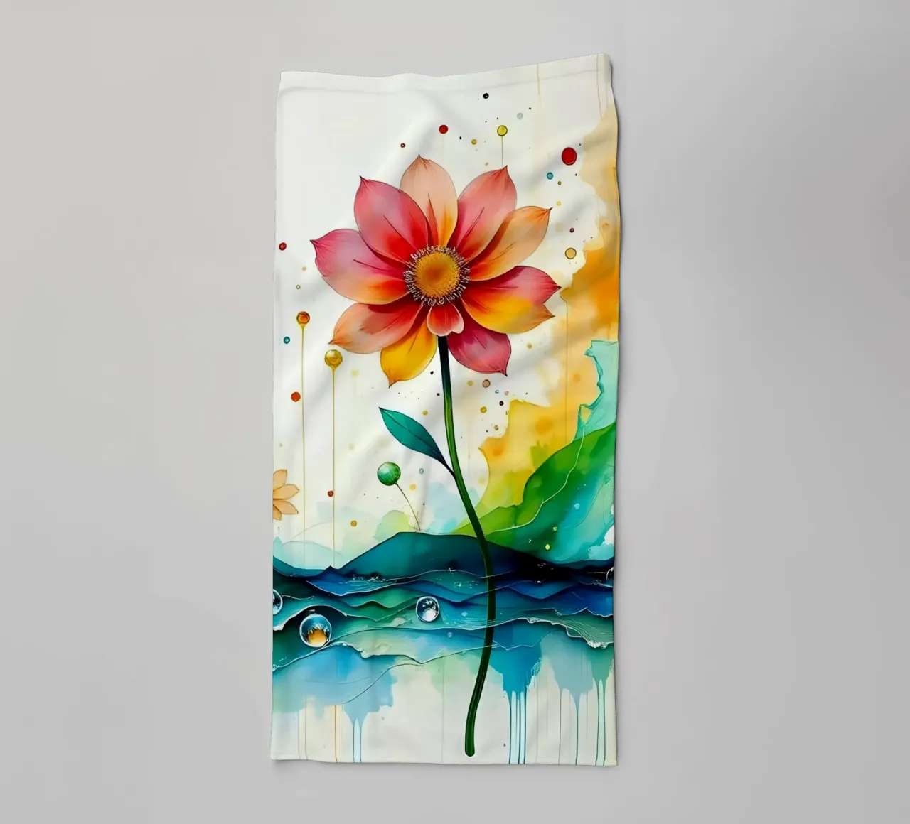 Pittura_fiori_3 asciugamano da bagno da Farb- und Blütenzauber by LK