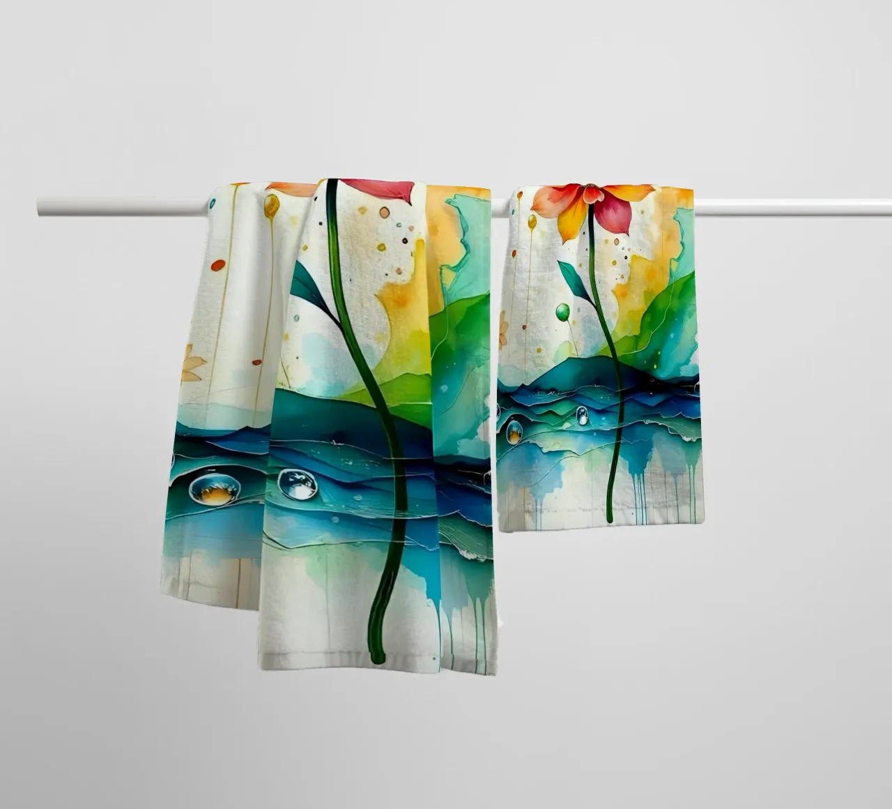 Pittura_fiori_3 asciugamano da bagno da Farb- und Blütenzauber by LK