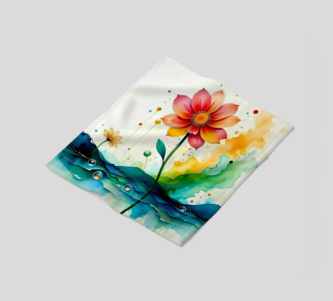 Pittura_fiori_3 coperta in pile da Farb- und Blütenzauber by LK