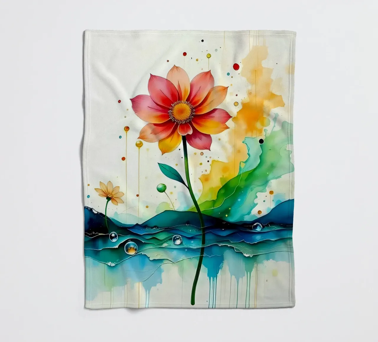 Pittura_fiori_3 coperta in pile da Farb- und Blütenzauber by LK