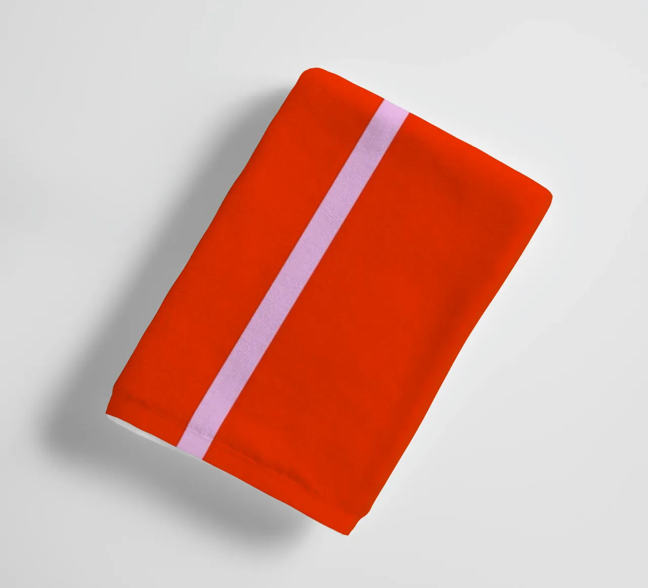 Bold Retro Typography Art with "OH HI" in Red on Pink towel by pdigitalprints