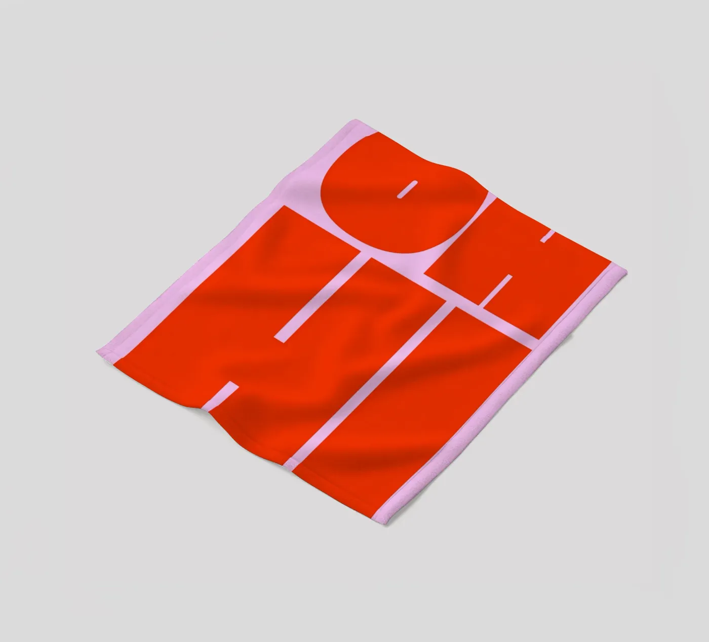 Kühnes Retro-Typografie-Kunstwerk mit "OH HI" in Rot auf Rosa Fleecedecke von pdigitalprints