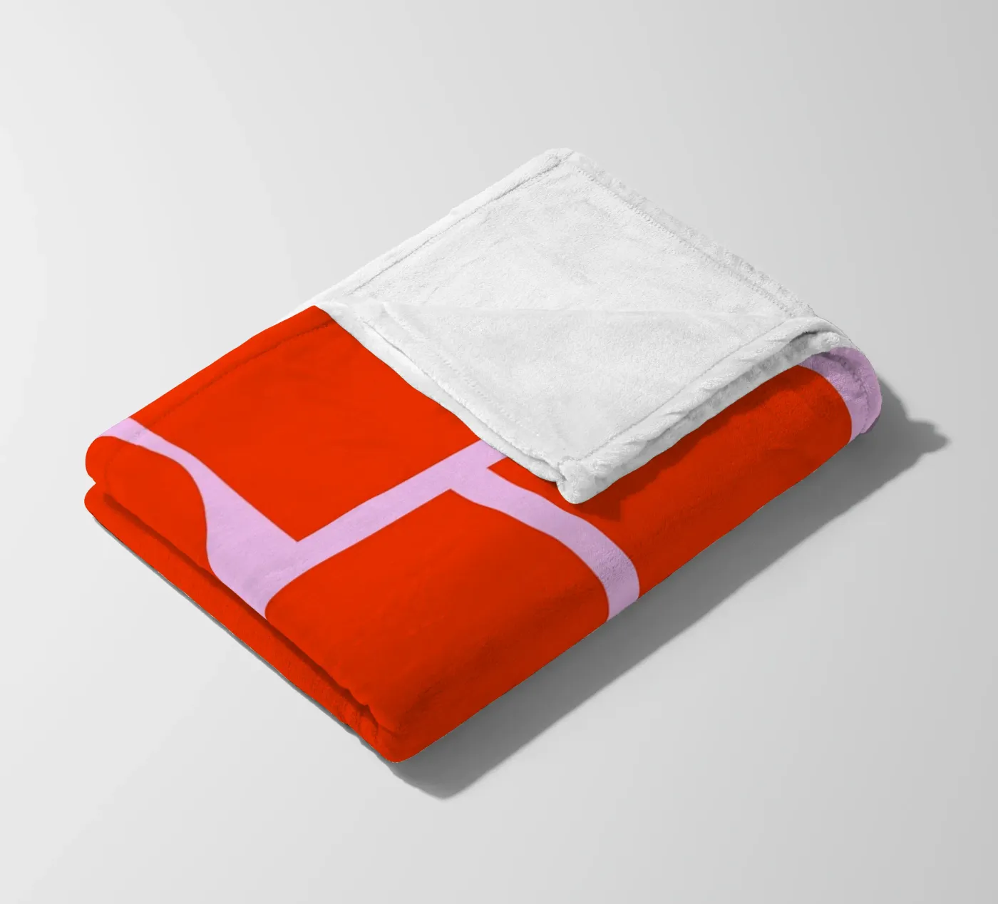 Kühnes Retro-Typografie-Kunstwerk mit "OH HI" in Rot auf Rosa Fleecedecke von pdigitalprints