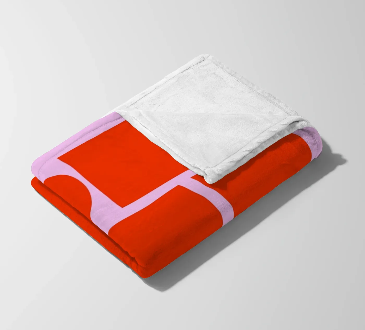 Kühnes Retro-Typografie-Kunstwerk mit "OH HI" in Rot auf Rosa Fleecedecke von pdigitalprints