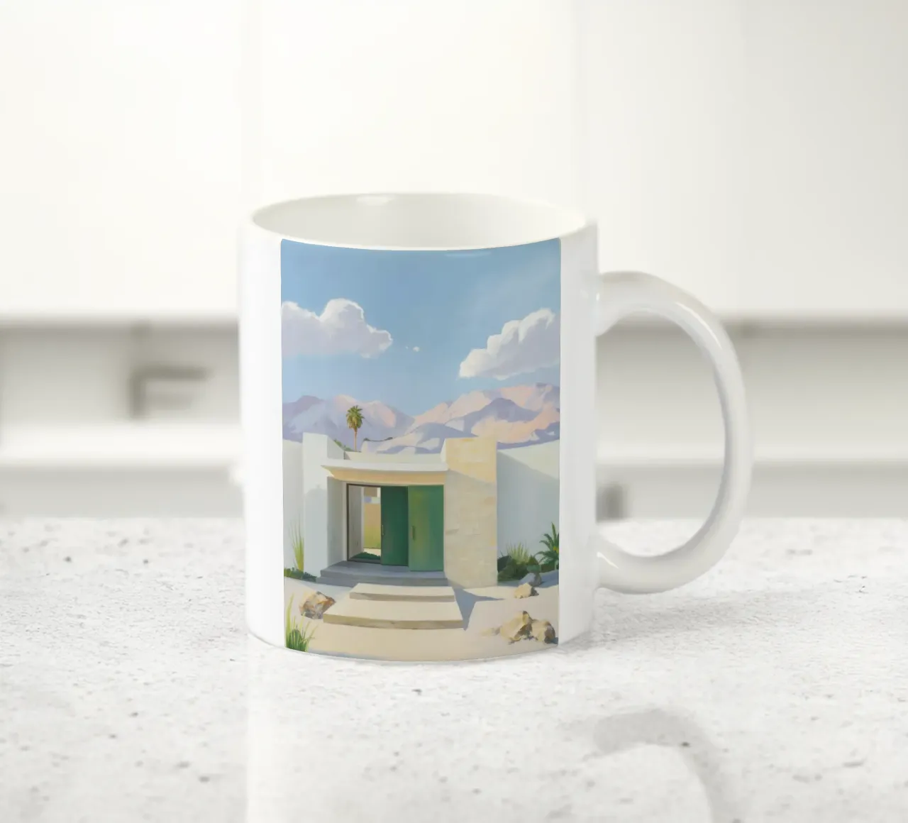 Ingresso modernista nel deserto tazza in ceramica da Opal Strokes