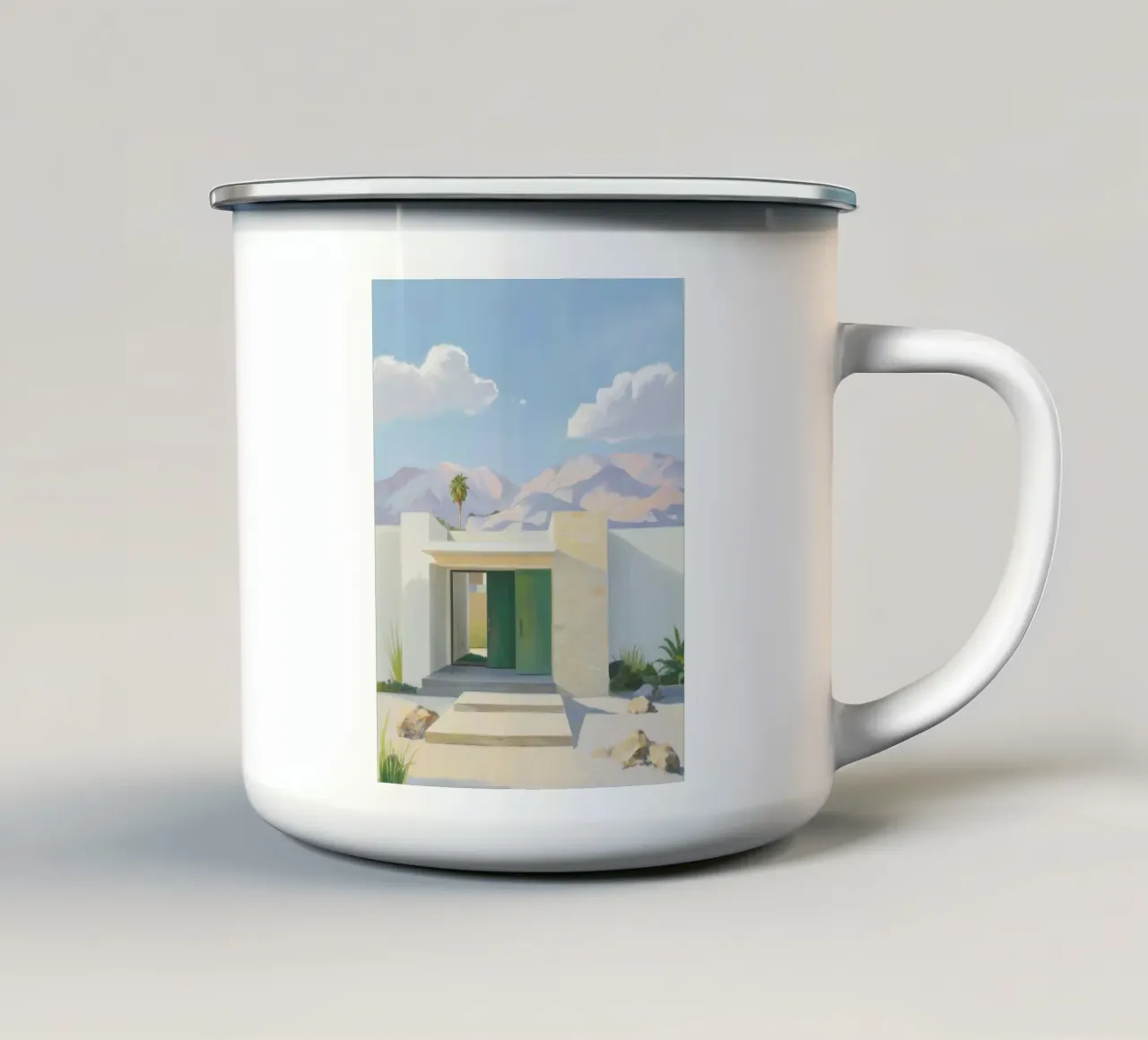 Ingresso modernista nel deserto tazza in smalto da Opal Strokes