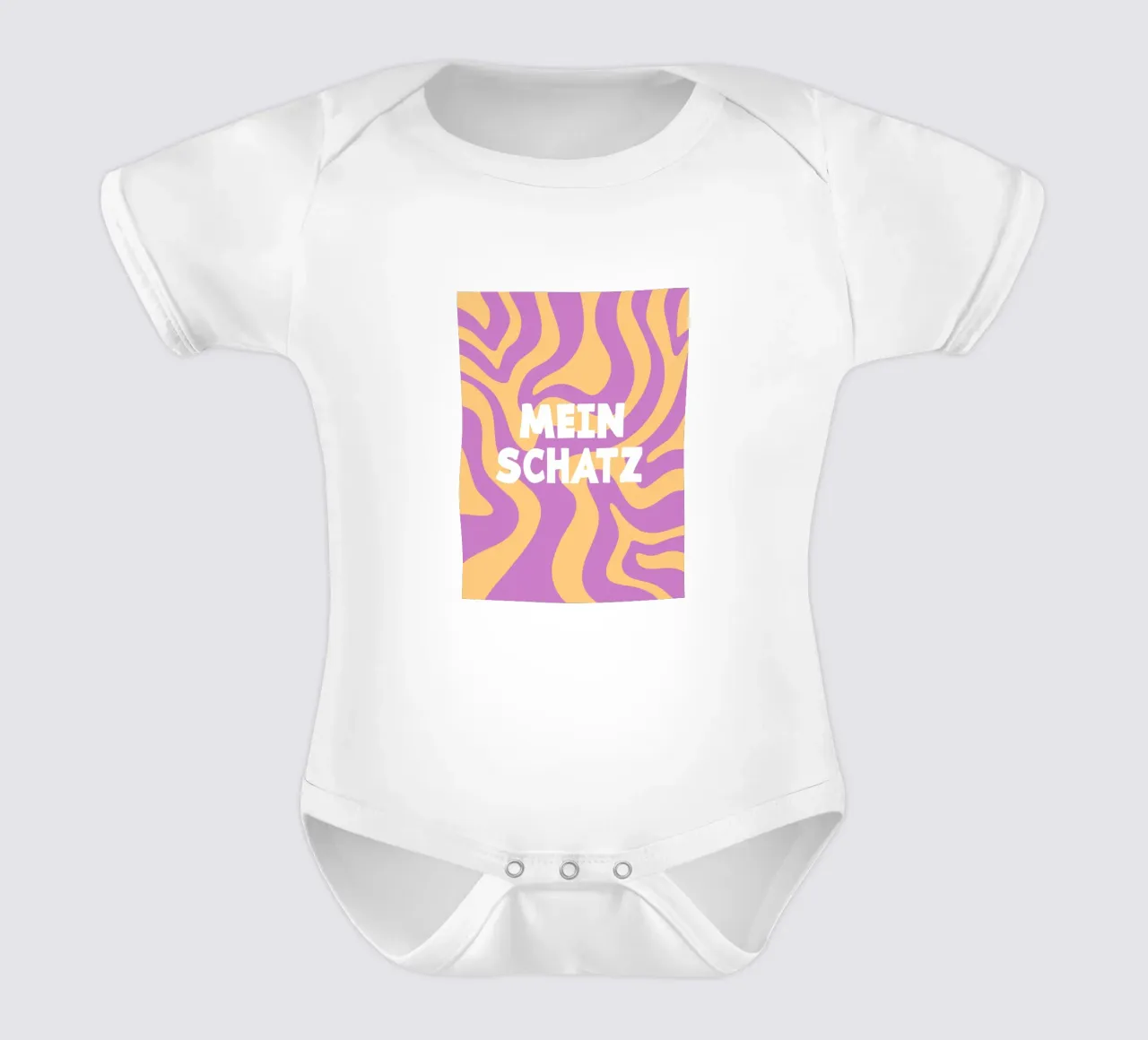 Linea d'onda giallo-viola body neonato maniche corte da MODERN NUANCE